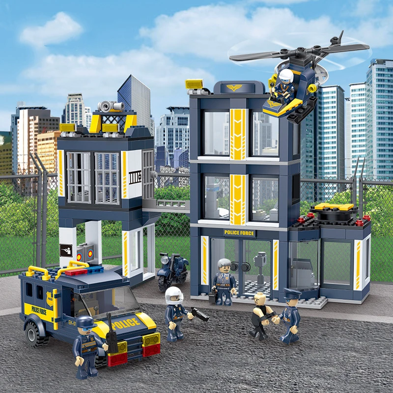 Конструктор полиция из серии City сборная модель вертолета детская головоломка