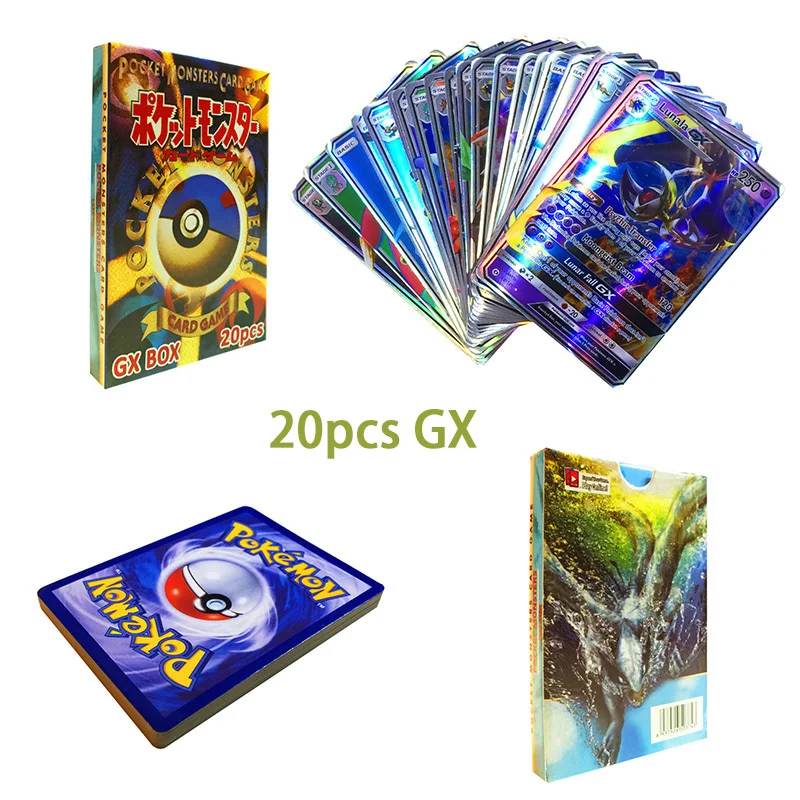 Оригинальные Takara Tomy Pokemon карты Pokecard блестящие 20 шт GX Мега игровая коллекция