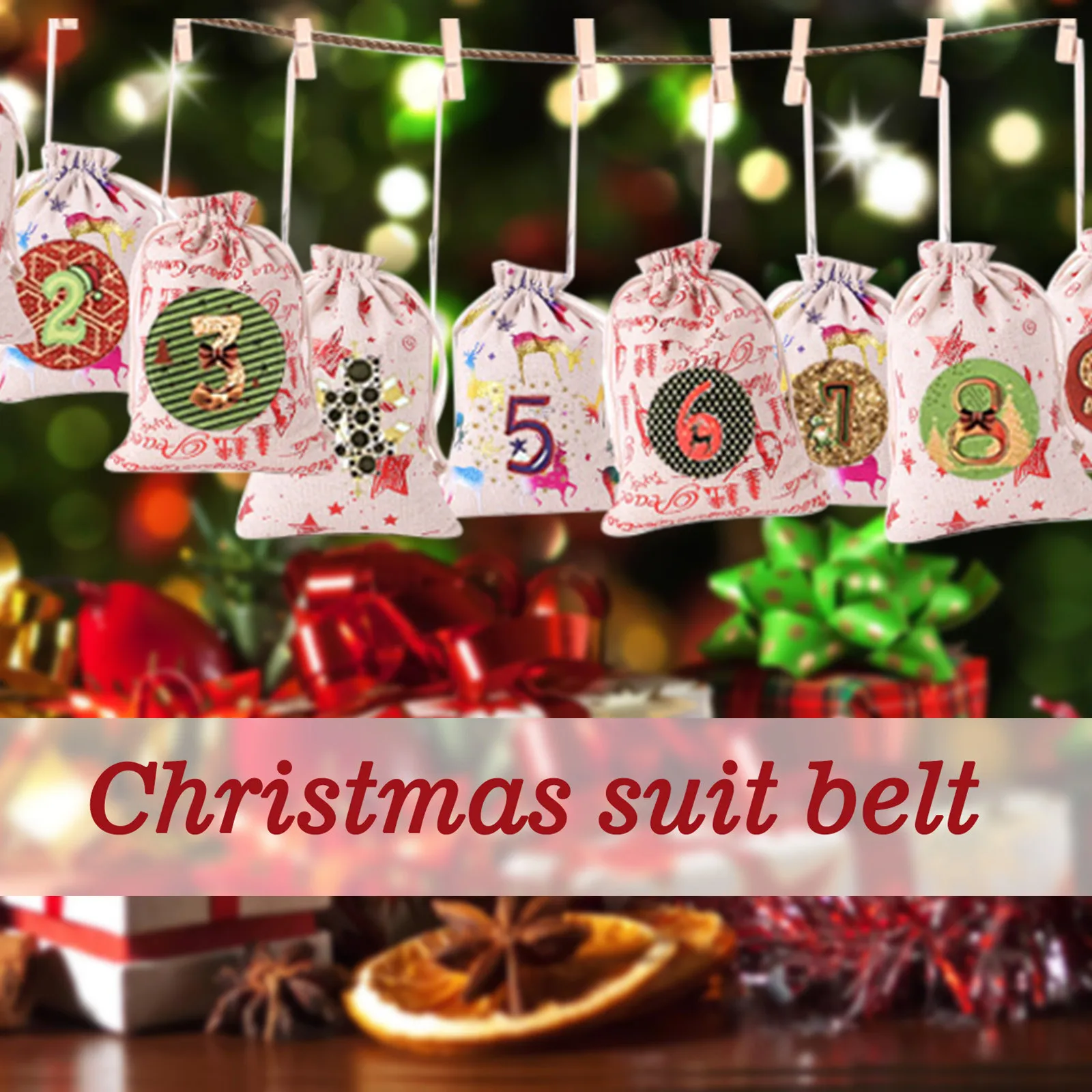 Рождественская Поздравительная Подарочная сумка с календарем обратный отсчет