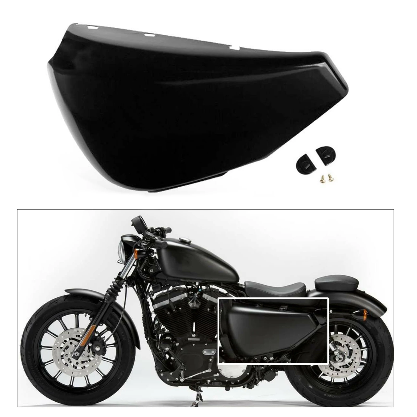 Защитная крышка для левой батареи мотоцикла подходит Harley Sportster XL883 XL1200 1200 883 2004-2013