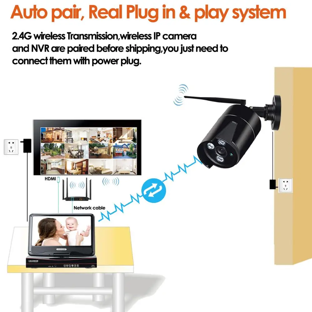 8CH AudioWireless cctv Системы сети 10 1 &quotЖК дисплей монитор NVR Регистраторы Wi Fi комплект 1080P