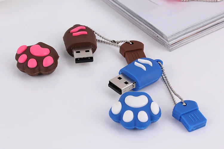 Милый USB флеш-накопитель с когтями из мультфильмов, 4 ГБ, 8 ГБ, USB 2,0, 16 ГБ, флеш-накопитель, 32 ГБ, USB флеш-накопитель, 64 ГБ, 128 ГБ, с брелоком