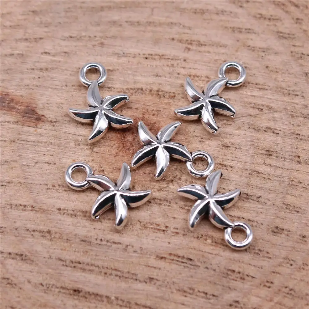 

Starfish Charms For Jewelry Making Findings Handmade DIY Craft 20pcs Antique Silver Color 12x7mm