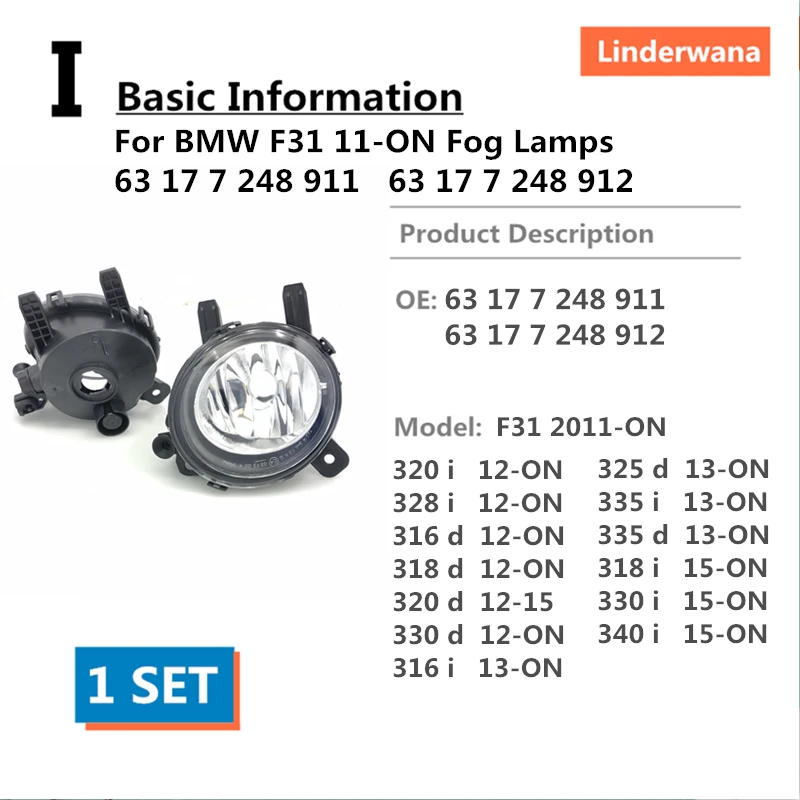 Противотуманные фары для BMW F31 11-ON 316 318 320 330 335i d 328 340i 325d 63 17 7 248 911 63177248912 | Автомобили