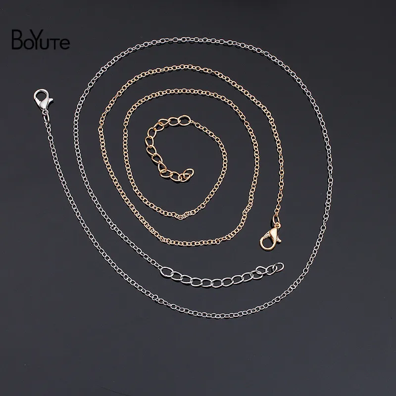 

BoYuTe (50 Pieces/Lot) 2MM Loop 51CM Total Length Chain for Jewelry Necklace Making Diy Hand Made Chain Accessories