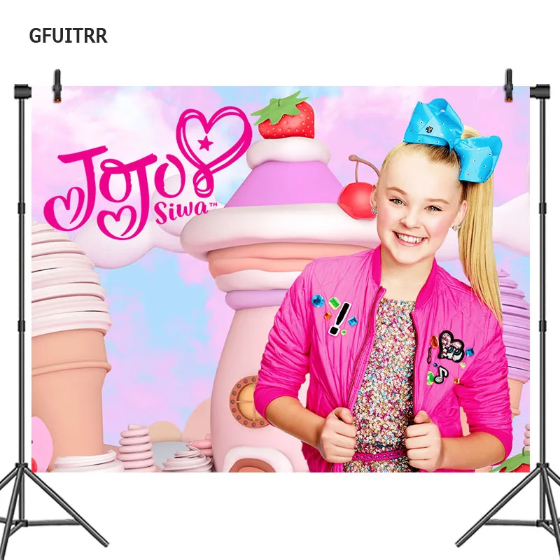GFUITRR Jojo Siwa фотография фон для девочек день рождения розовый фото