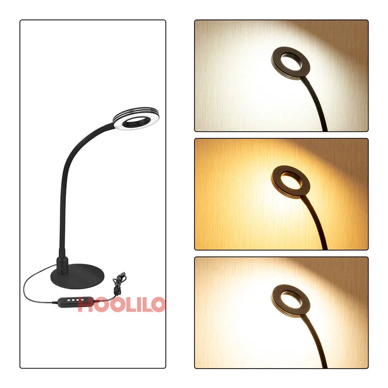 Office 5v/2A Usb Eye Care Timer Night Light Table Lamps for Living Room 3 Colors CCT 10-level Dimmer Desk Lamp LED | Освещение