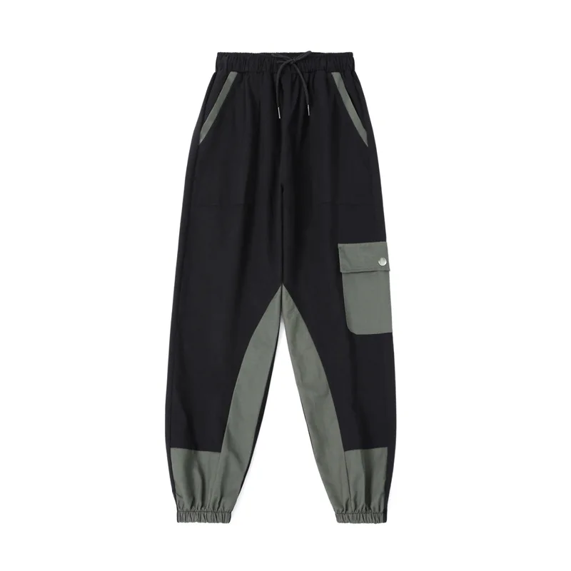 

Брюки женские, с карманами, широкие, черные, с высокой талией, в готическом стиле, танцевальные, женские штаны карго