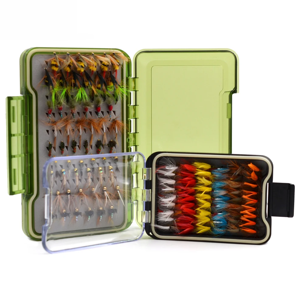 

MNFT 40/54/72/120Pc Portable Fly Fishing Dry Wet Flies Nymph Box Set Trout Grayling Panfish Lure Carp Artificial Fish Bait