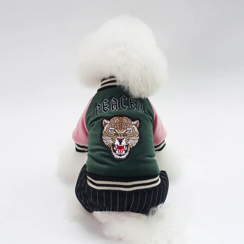 Одежда для маленьких и средних собак теплая зимняя хлопковая куртка с принтом