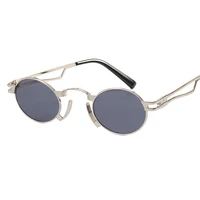 new small punk style sunglasses female metal oval personality frame eyewear trend street beat travel sun glasses women steampunk