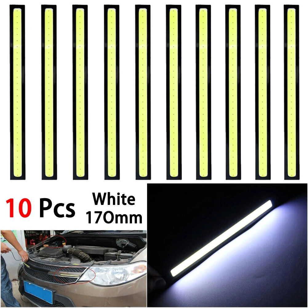 10 шт. 17 см 12V COB светодиодный DRL Вождения Габаритные огни светодиодные ленты панель