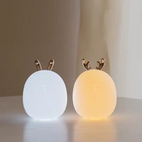 lovely cute rabbit deer led lamp wireless touch sensor silicone children kids baby bedside decoration christmas night light