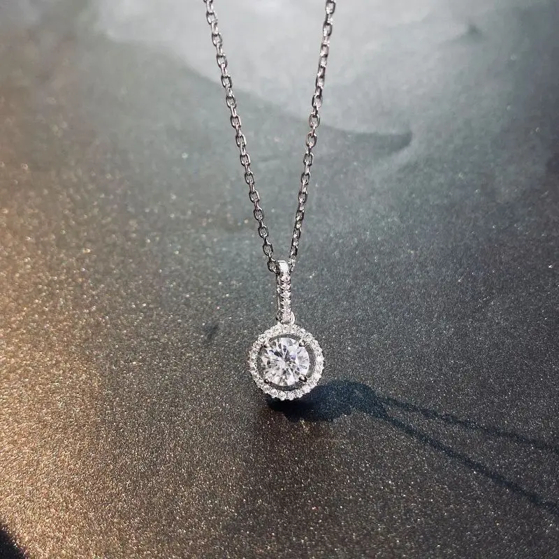 

925 Серебряные кулоны для женщин небольшой круглый высокий, украшенные сверкающим бриллиантом ожерелье кулон, хорошее ювелирное изделие, По...