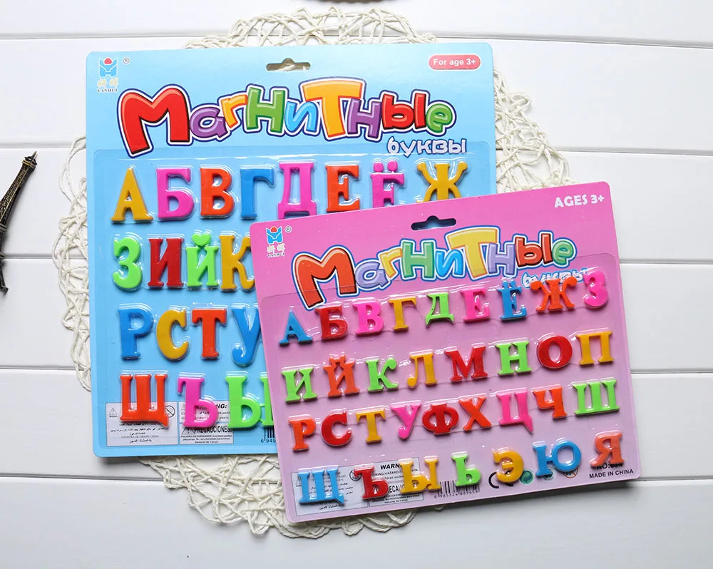 

Plastic Russian Magnetic Alphabet Letters Stickers Fridge Refrigerator Message Board for Kids Educational Language Learning Toys