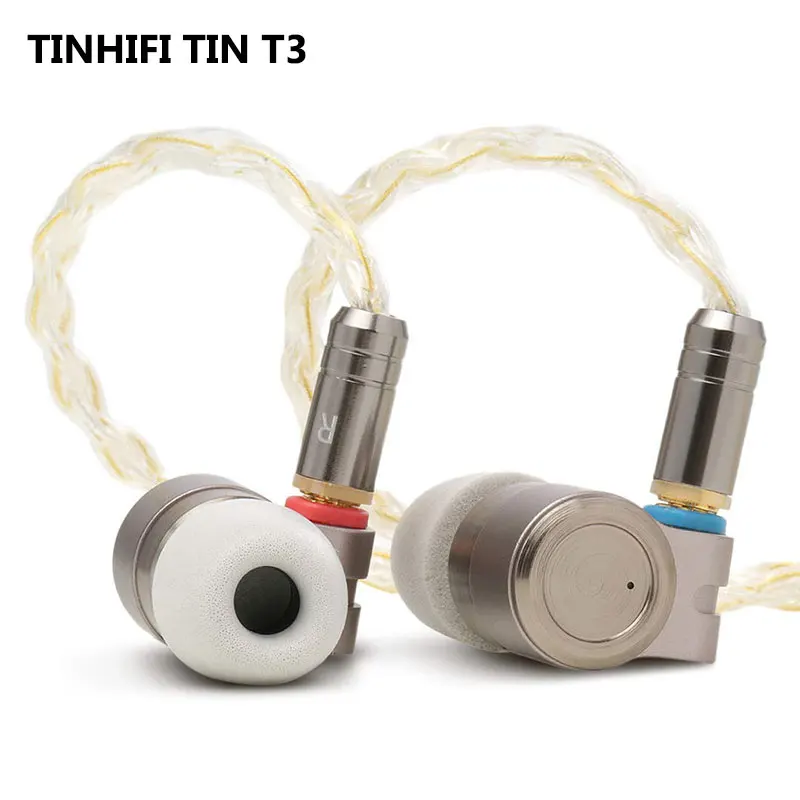Гибридные Hi Fi наушники вкладыши TINHIFI TIN T3 премиум одиночные Knowles BA съемные кабели