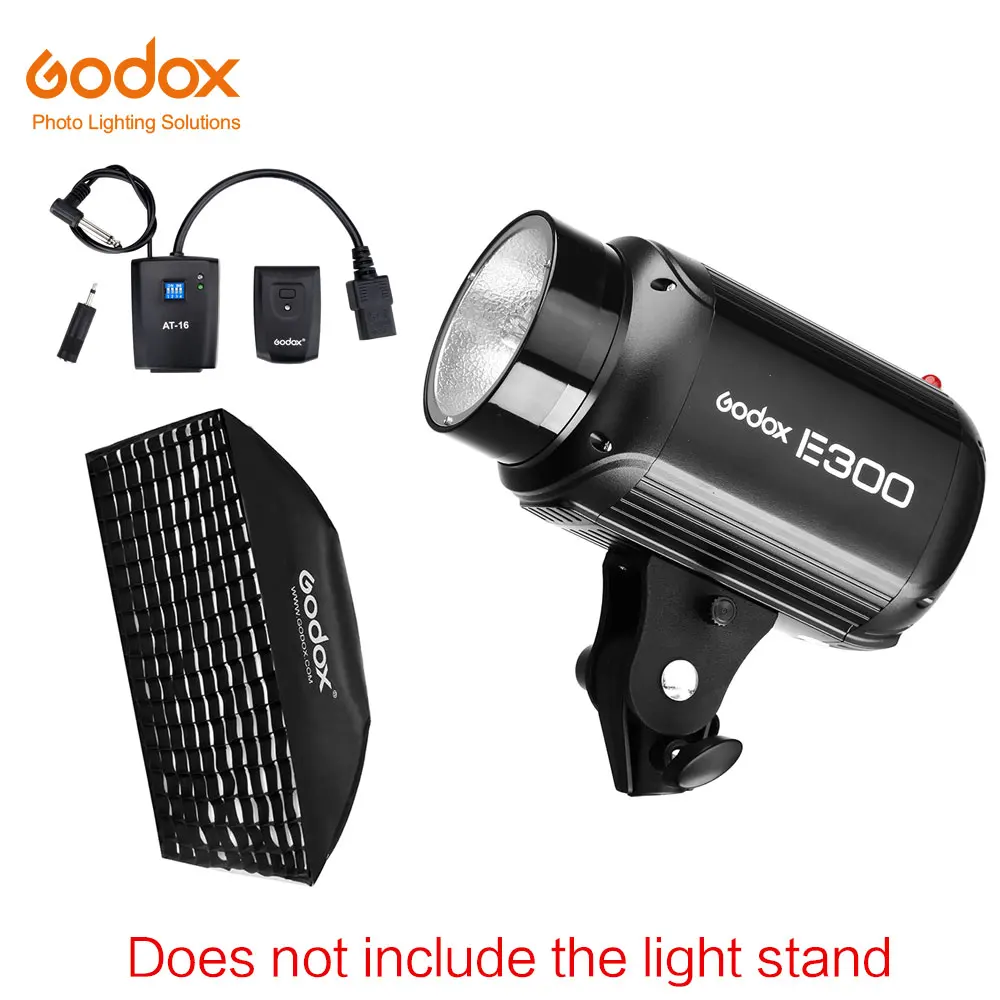 Godox E300 300Ws Фотостудия вспышка стробоскоп свет+ 50x70 см софтбокс+ 180 см осветительная стойка+ AT-16 ТРИГГЕРНАЯ вспышка - Цвет: Kit 3