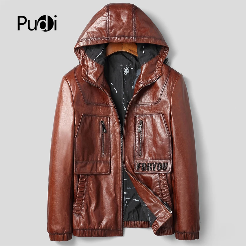 

Новая мужская куртка Pudi MT136 из натуральной овечьей кожи, Куртки из натуральной овечьей кожи, зимние теплые пальто, верхняя одежда