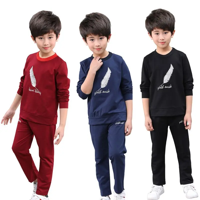 Комплект модной одежды для мальчиков из 2 предметов на осень и весну спортивный
