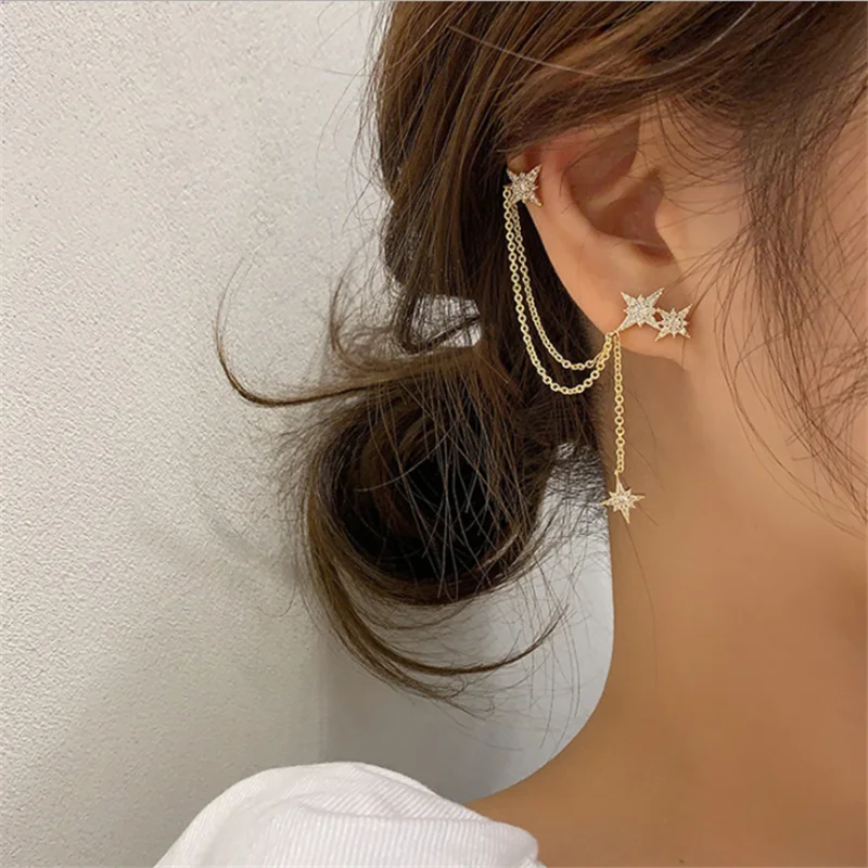 

Simple Mann Star Earrings Temperament Tassel Star Earrings Women's Holiday Gift Party Jewelry Wholesale