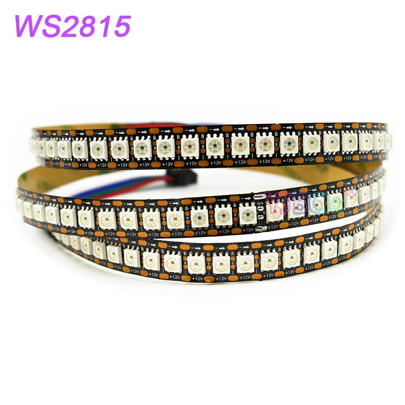 

1m/2m/3m/4m /5m WS2815 LED Strip Dual-Signal DC12V Individually Addressable WS2812B WS2813 Updated 5050 RGB 30/60/144 Pixels/m