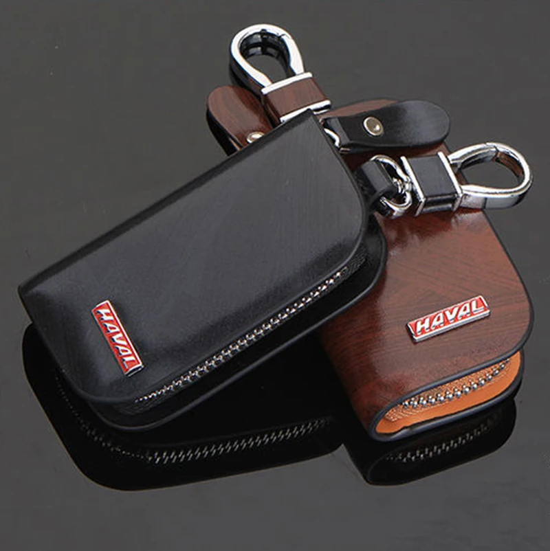 

Leather Car Key Cover Zipper Case With Logo For KIA Haval Ford Mercedes-Benz BMW Audi Toyota Honda Hyundai Mazda Alfa Romeo Jeep