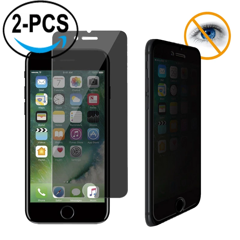 

2Pcs Full Privacy Tempered Glass For iPhone 11 X XS MAX XR 6S 7 8 Plus 11 Pro Max Anti Spy Screen Protector High Definition i11