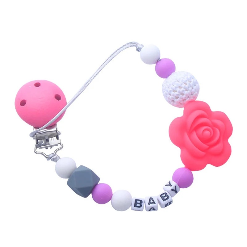 Зажим держатель для детской соски цепочка силиконовые бусины - Цена: 1 343,44 руб.