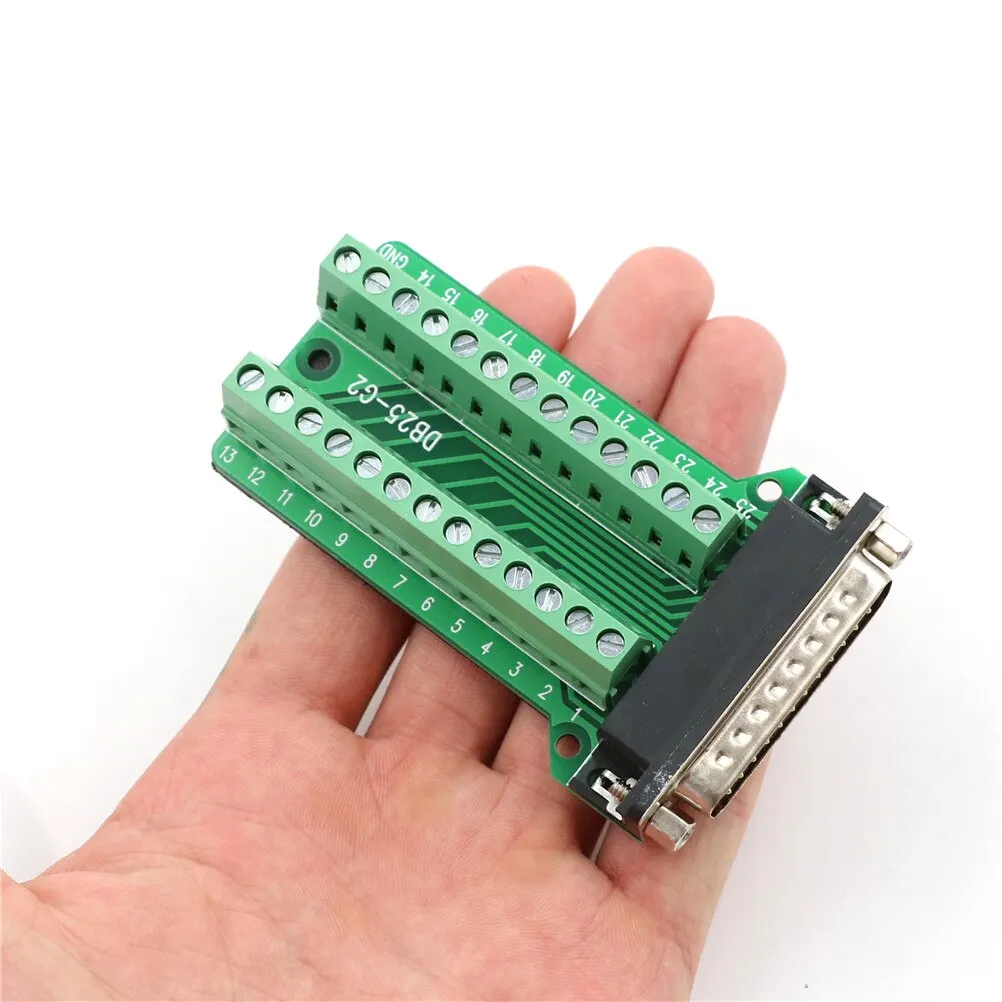 1 шт. DB25 мужской 25Pin Plug Breakout печатной платы 2 ряда терминалы инструменты для
