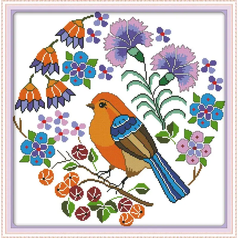 

Joy Sunday Cross Stitch Printed Magpie On A Willow Branch DIY11&14CTNeedlework Cross Stitch Sets For Embroidery Kits Home Decor