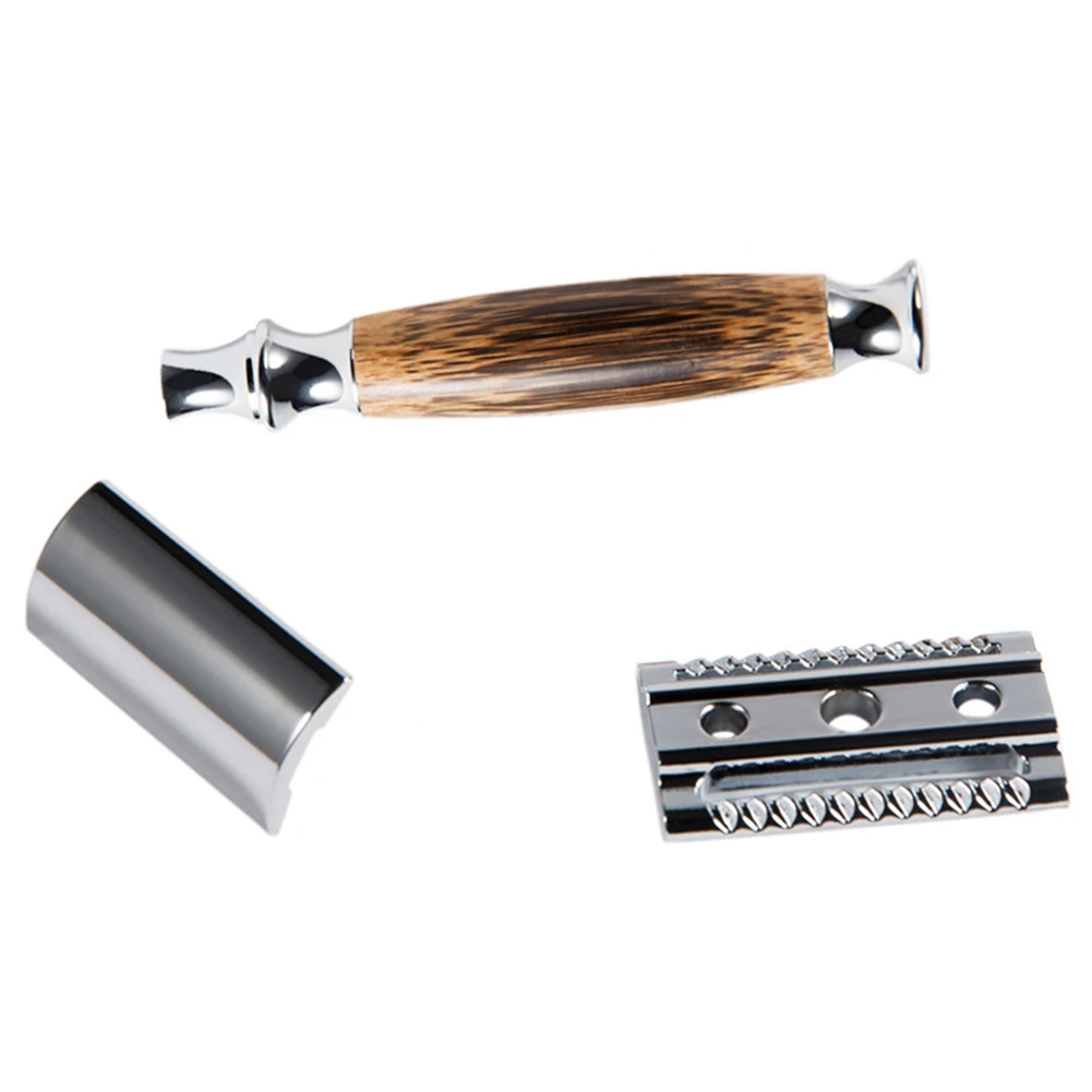 Мужская винтажная ручная бамбуковая бритва нож для бритья двойная Безопасная