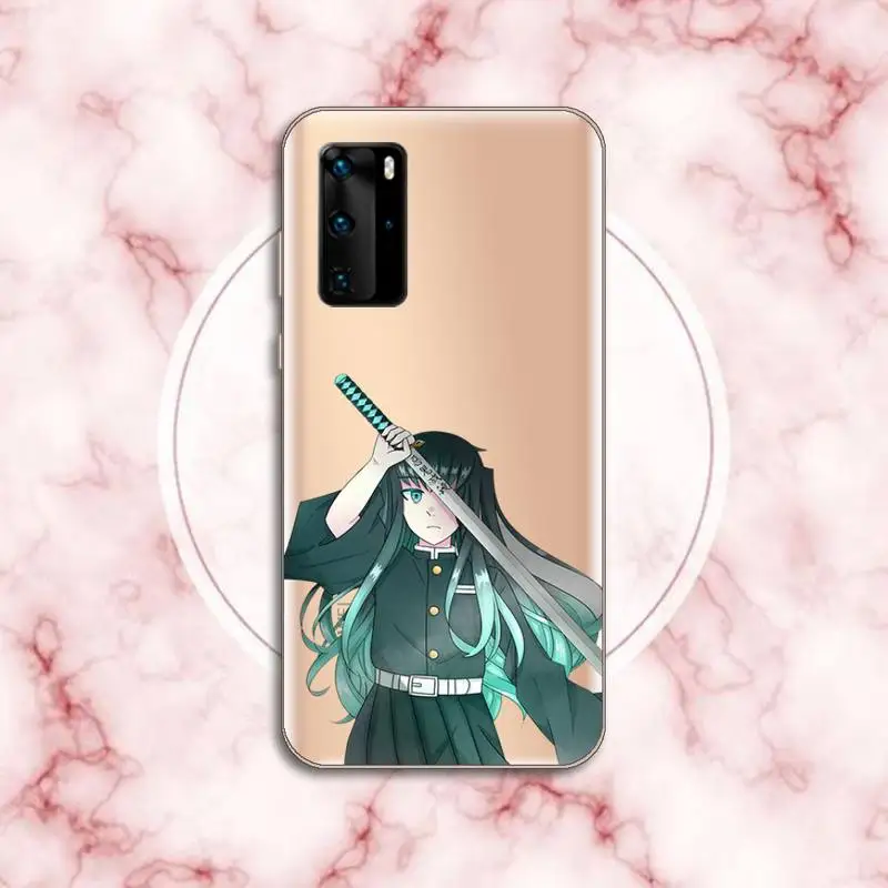 

Tokitou Muichirou Demon Slayer Phone Case Transparent for Huawei P20 P30 P40 lite pro P smart 2019 honor 8x 10i