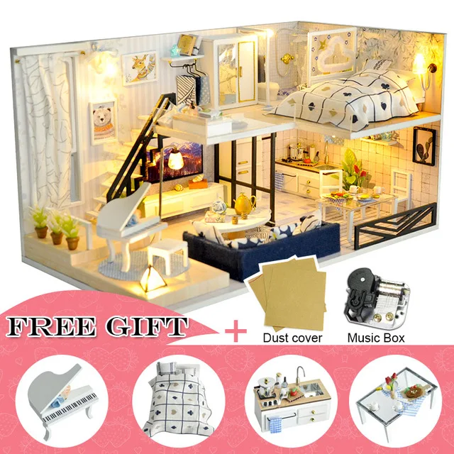 TD32C Cutebee кукольный дом мебель миниатюрный кукольный домик DIY миниатюрный дом комната коробка театральные игрушки для детей Каса де Boneca J13 - Цвет: TD32C