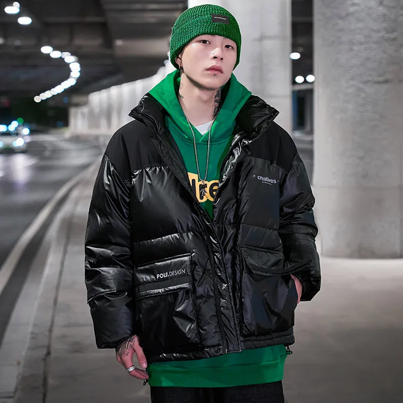 Мужской пуховик тренд красивый новый толстый Воротник Зимнее пальто Мужская