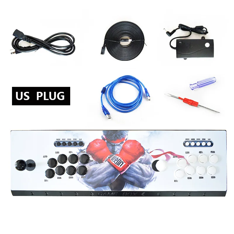Style 2 US PLUG IYO Pandora Box 3D аркадная коробка 2448 в 1 Wifi версия без задержки джойстик светильник кнопки PCB контроллер Ретро аркадная консоль - Цвет: Style 2 US PLUG