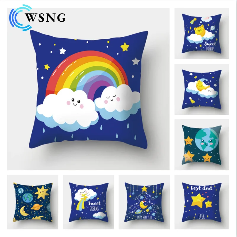 

Rainbow Nebula Decorative Pillow Case Plush Pillow Case Throw Pillow Living Room Bedroom Sofa Decorative Pillowcase 45*45cm