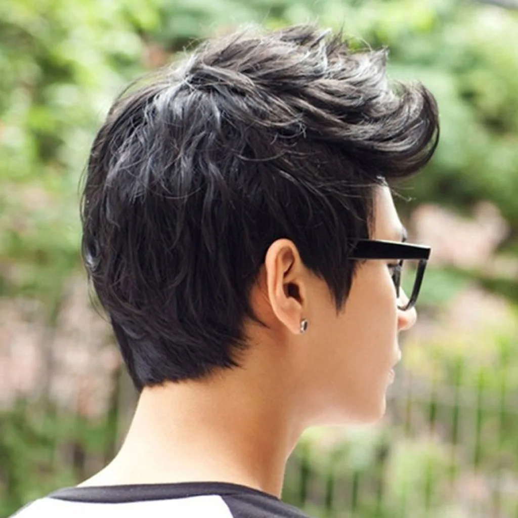 

Fashion Mens Boys Handsome Black Short Quiff Hair Cosplay Party Costume