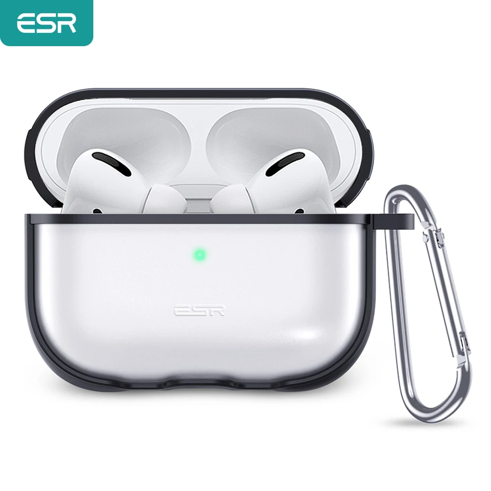 

ESR for AirPods Pro Case with Keychain Hook Up Protective Cover for AirPods Pro Case 2019 Clear Transparent Earphone Funda