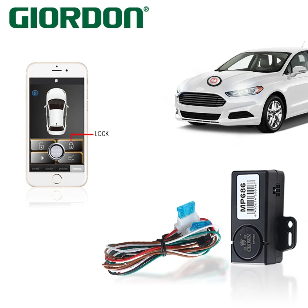 

Auto Car Alarm Car Engine Push Start Button approaches the car to unlock, leaves the lock and outputs the original horn