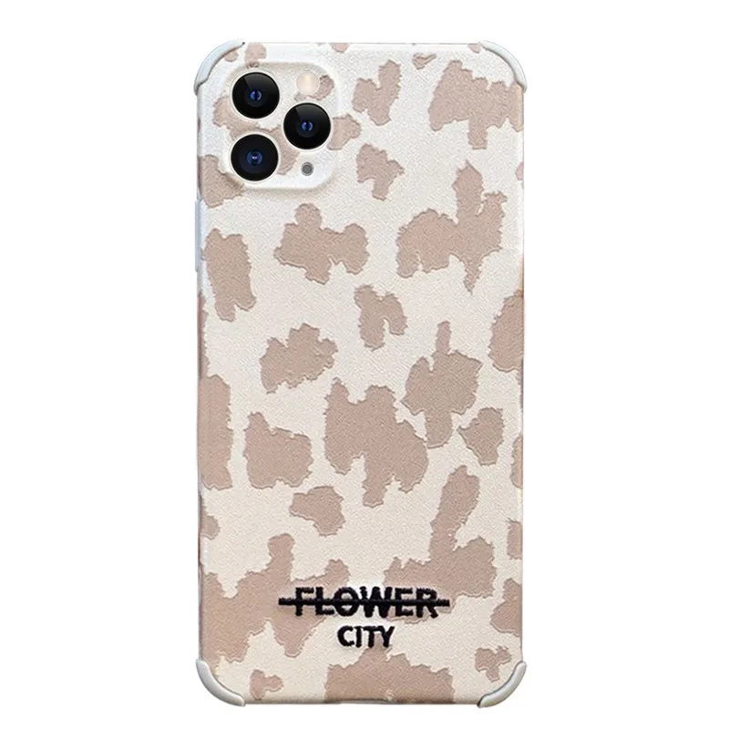 

Ins Embroidered Letter Leopard Soft Case For iPhone 12 11 Pro Max X XS XR 7 8 Plus Mobile Phone Case