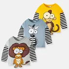 Детская Хлопковая футболка с длинным рукавом, в полоску