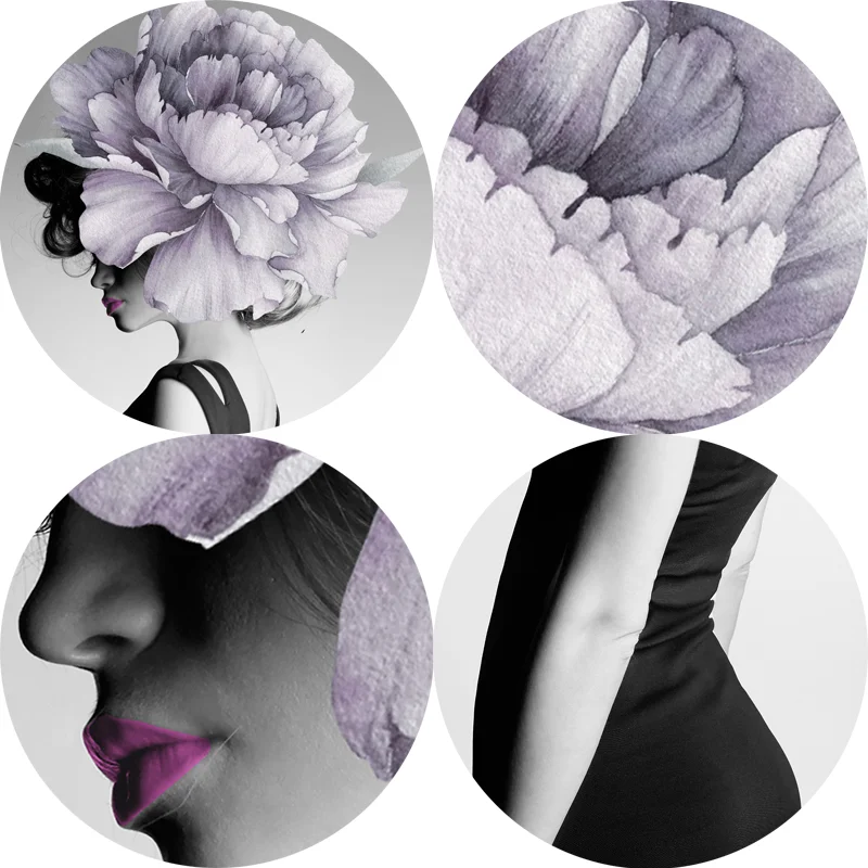 

Flowers Hat Woman Abstract Wall Art Picture Canvas Painting Poster Print Decor Wall Art Pictures Living Room Decoration