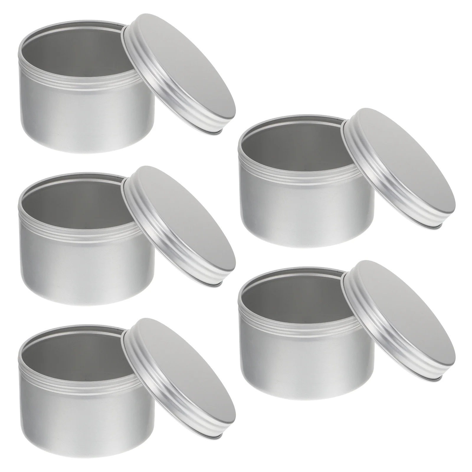 

5pcs 180ml Christmas Elements Candle Gift Party Favors Tins Jar Metal Boxes