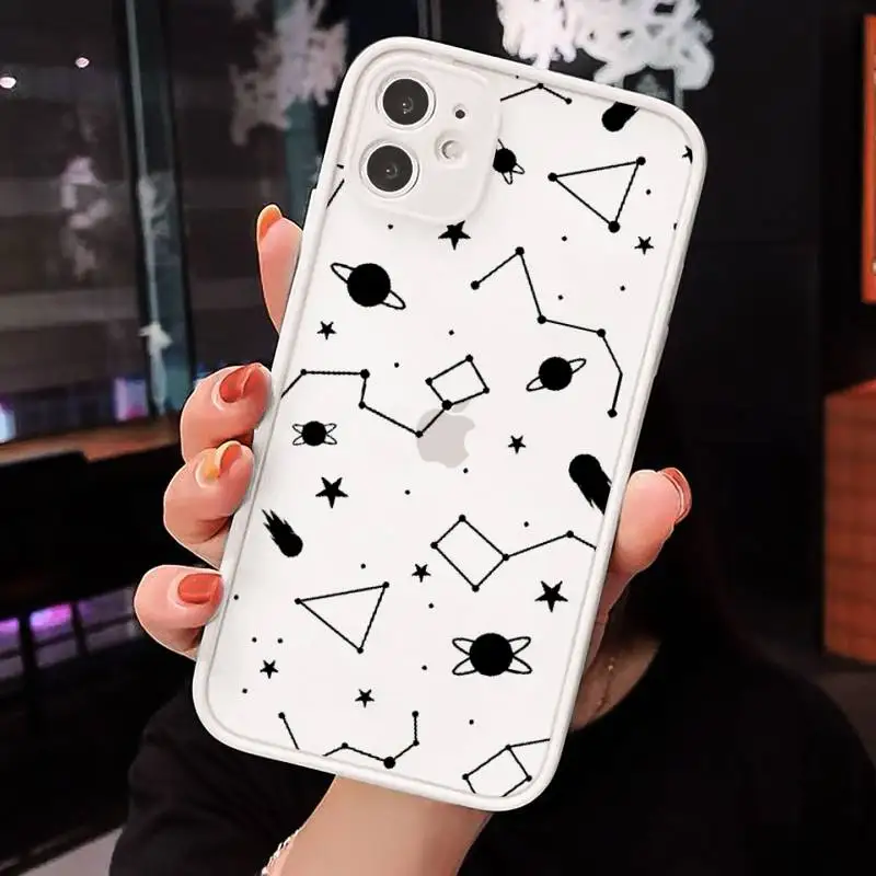 

Cartoon Starry Sky Phone Cases Matte Transparent for iPhone 7 8 11 12 s mini pro X XS XR MAX Plus cover funda