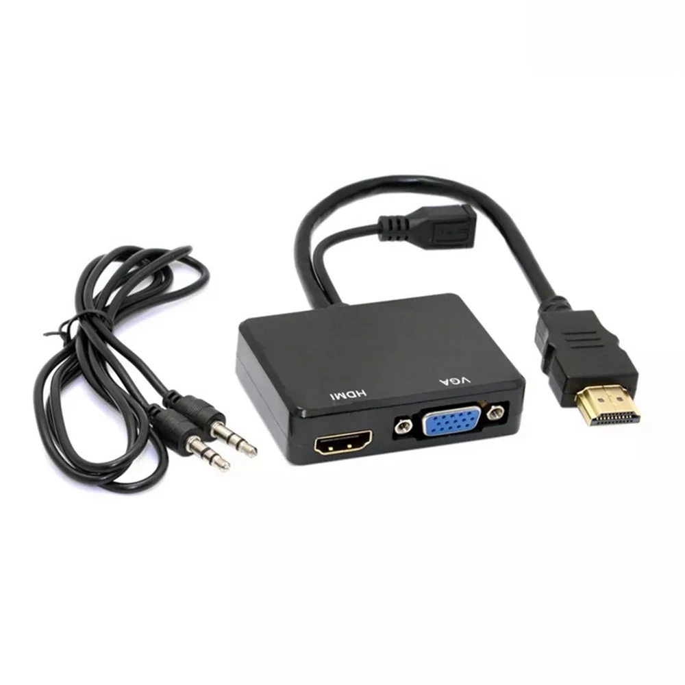 HDMI-kompatibel 2 в 1 кабель HDMI zu VGA и долговечный сплиттер с аудио видео кабелем адаптер
