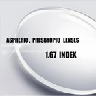 Линзы Оптические L025, с индексом 1,67, CR-39 смолы, асферические стекла, антибликовое покрытие, защита UV400, дальнозоркость