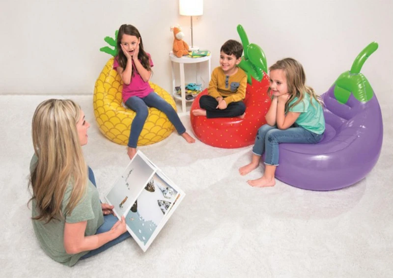 

New Design Kid Home Outdoor One Seat Inflatable Pineapple/Strawberry/Eggplant Sofa Fruit Shape Air Chairs