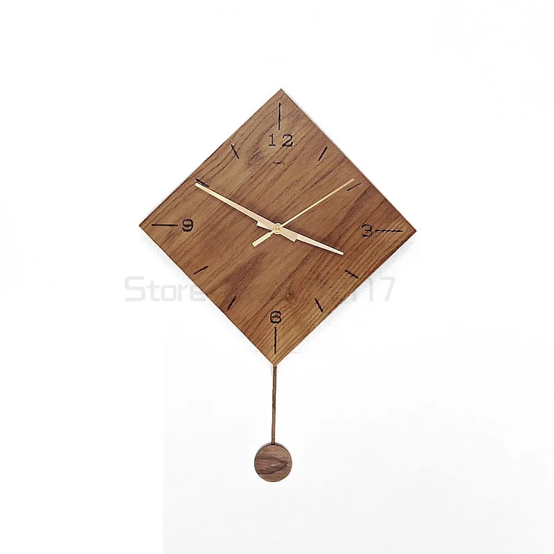 

Настенные часы деревянные бесшумные, креативные настенные часы в винтажном стиле для гостиной, с одним циферблатом, украшение для дома BY50WC
