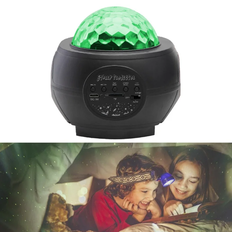 

6 Colors Ocean Waving Sky Light Stars LED Projector Nebula Cloud Night Light 360 Degree Rotation Night Lamp Bluetooth Music