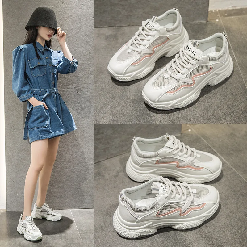 Летние кроссовки на платформе Женские брендовые Модные Повседневные Женская